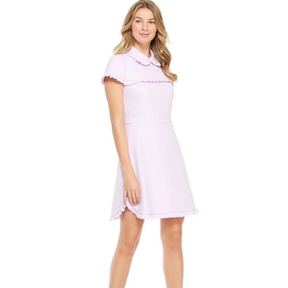 Gal Meets Glam Emma Ruffle Collar Dress Lavender Size 12 - Picture 6 of 11